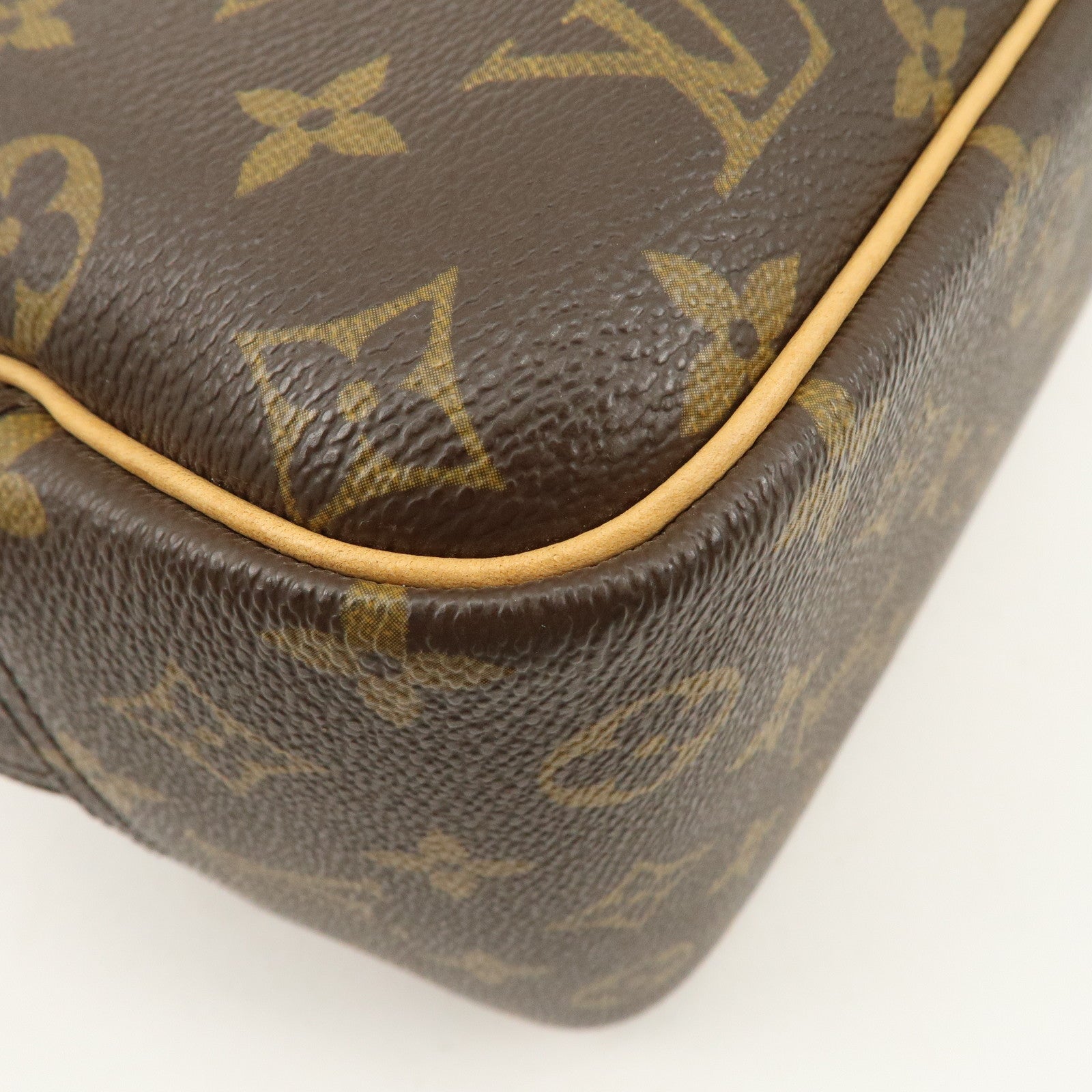 Louis Vuitton Monogram Deauville Hand Bag Brown M47270 Used