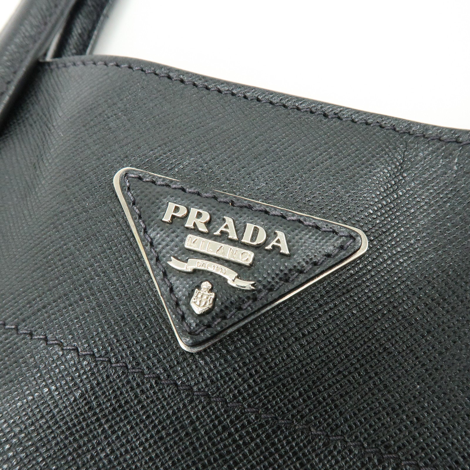 PRADA Triangle Logo Saffiano Leather 2Way Bag Shoulder Bag Black BN2666