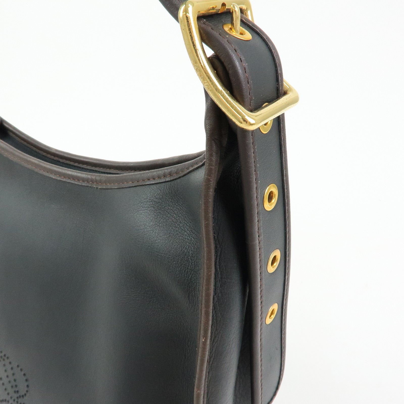 LOEWE Anagram Leather Sophia Shoulder Bag Crossbody Bag Black Brown