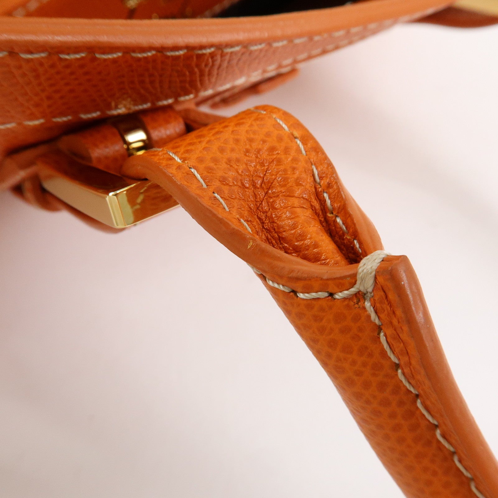 Loewe Repeat Anagram Canvas Leather Tote Bag Hand Bag Orange