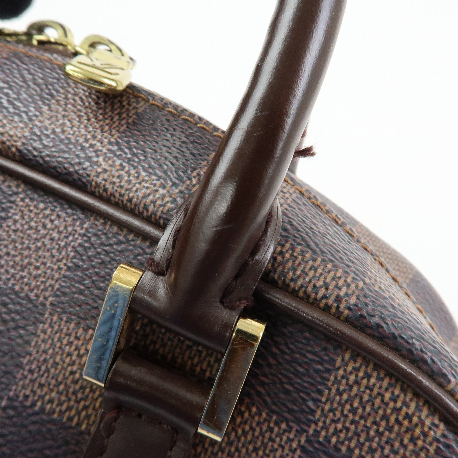 Louis Vuitton Saria Mini Damier Ebene Canvas Leather Hand Bag N51286