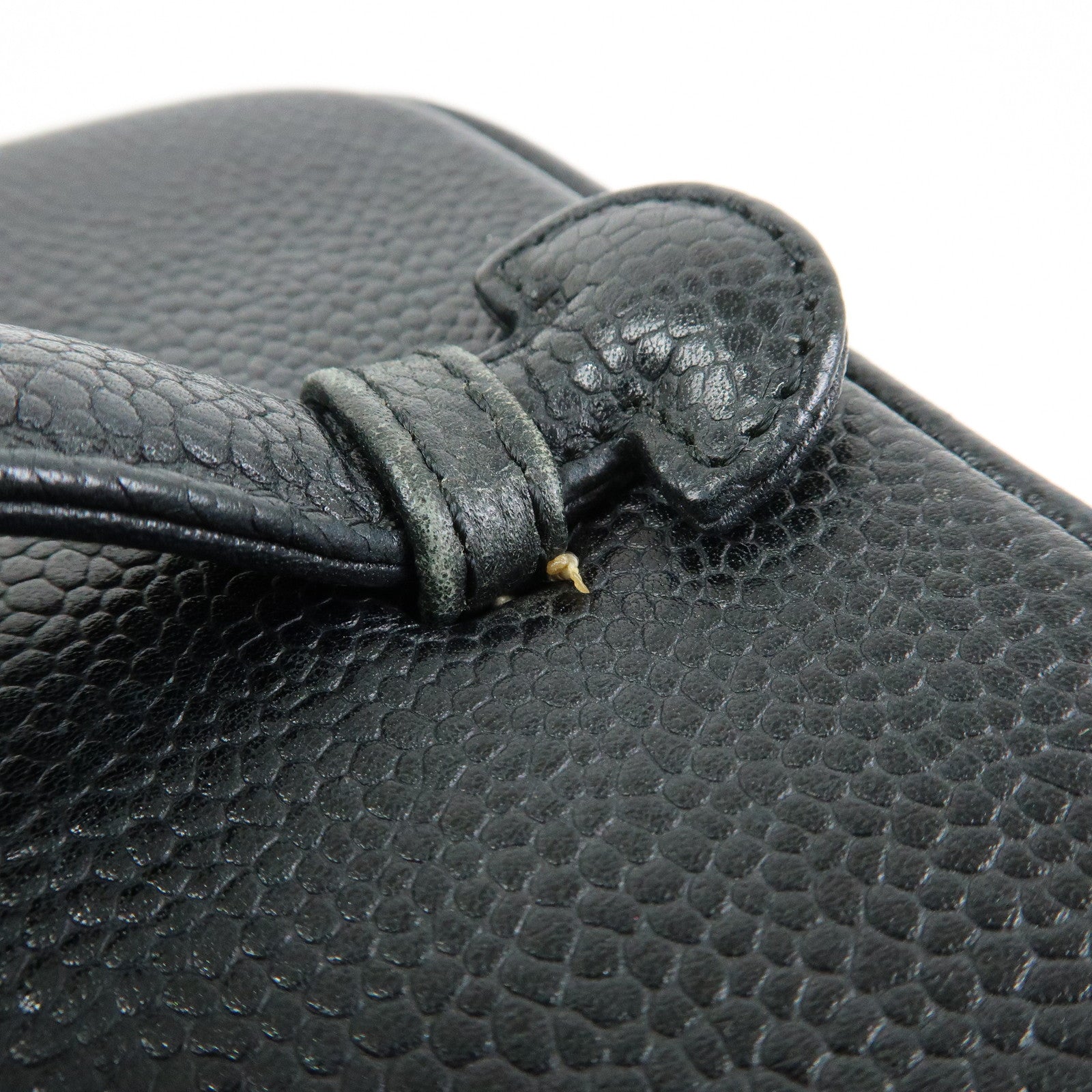 CHANEL COCO Mark Caviarskin Vanity Bag Cosmetic Bag Black A01998