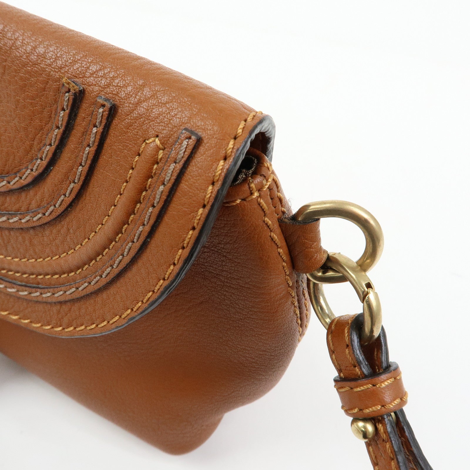 Chloe Marcie Leather Shoulder Bag Crossbody Bag Brown