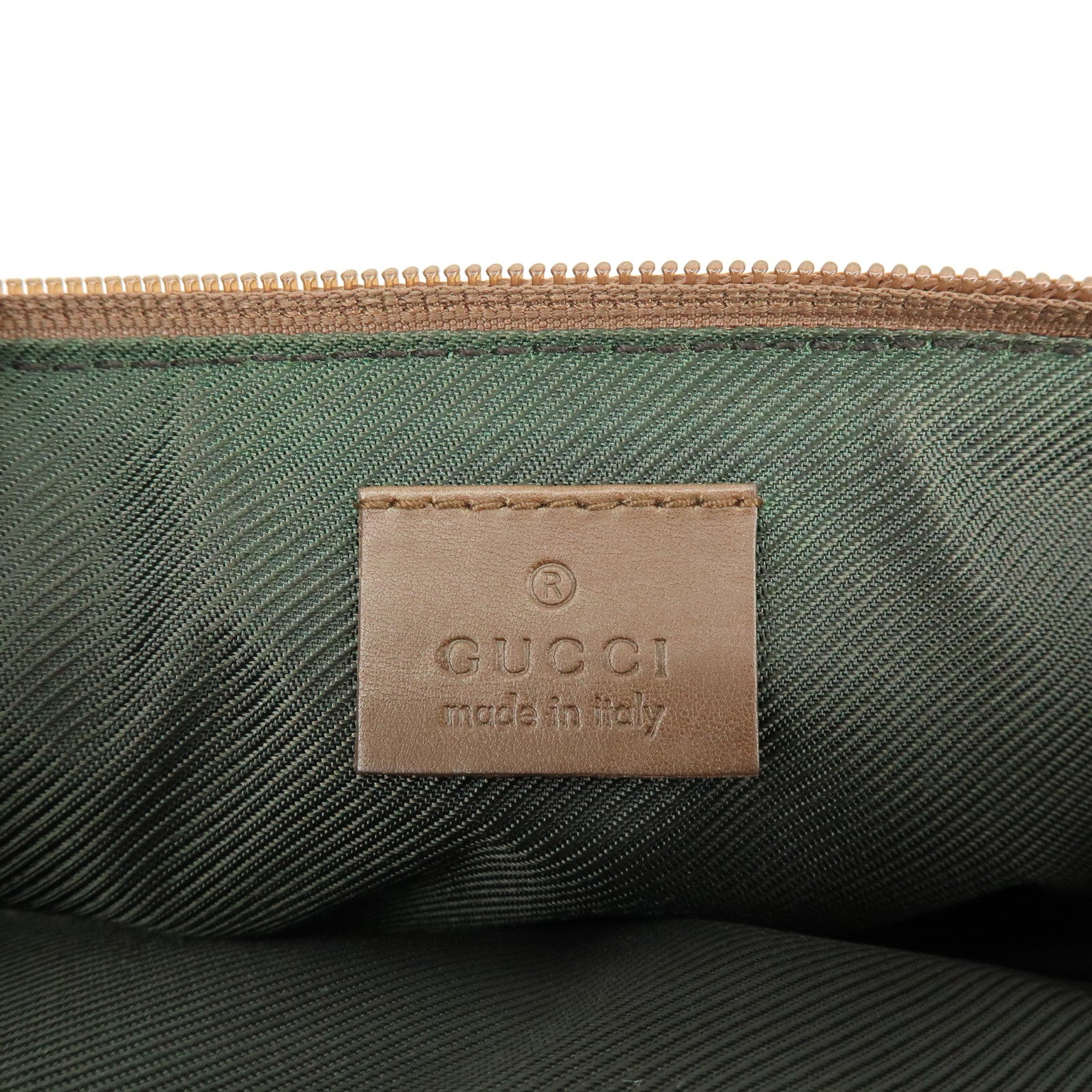 GUCCI Boat Bag GG Canvas Accessory Pouch Hand Bag Beige Brown 07198