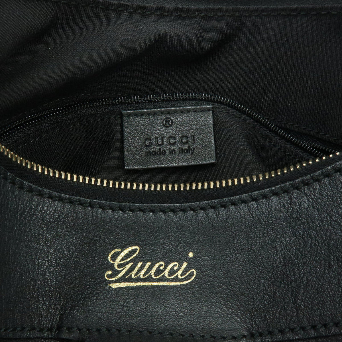 GUCCI Abbey Leather Shoulder Bag Hand Bag Black 189833