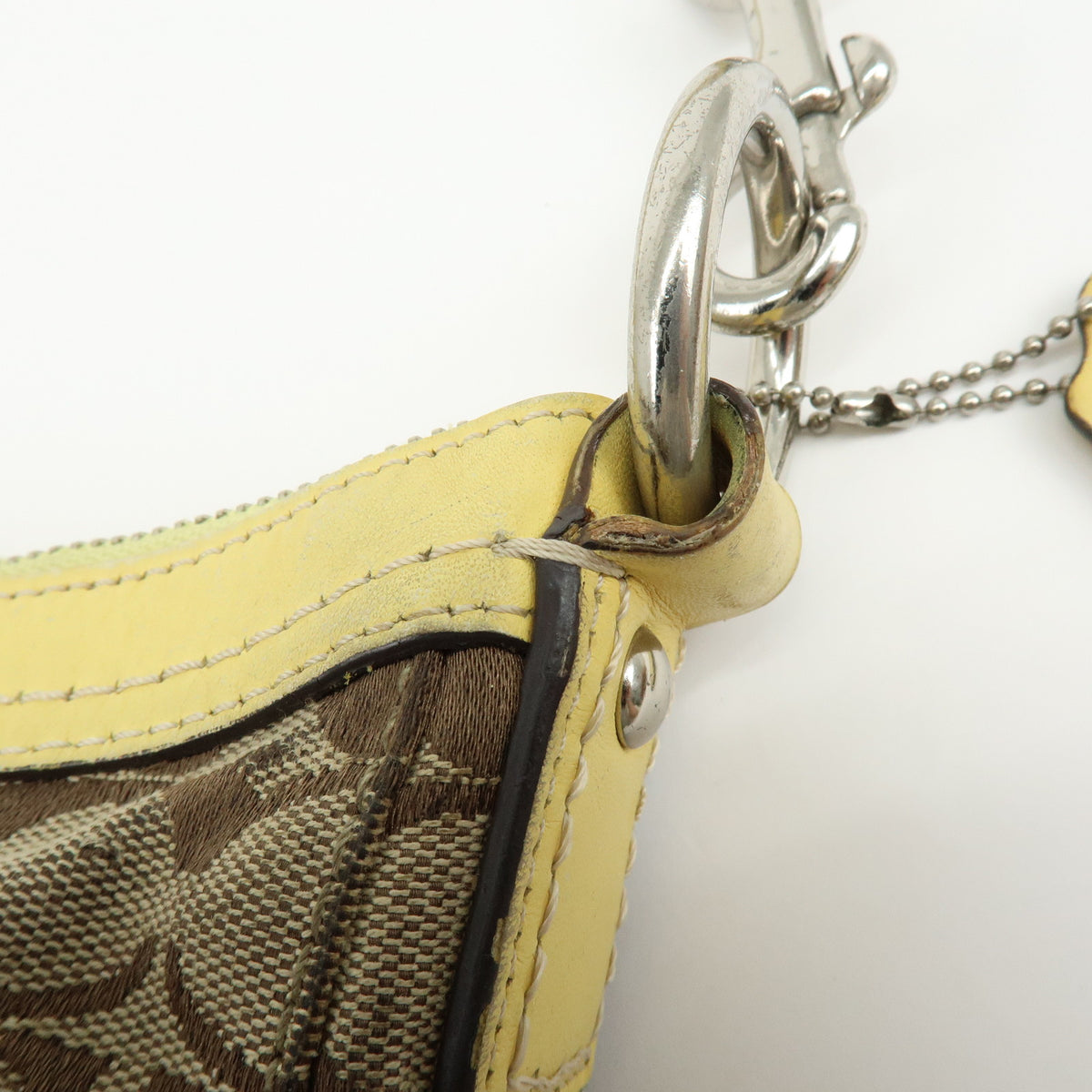 COACH Lot of 2 Signature Canvas Leather Shoulder Bag Beige Pink