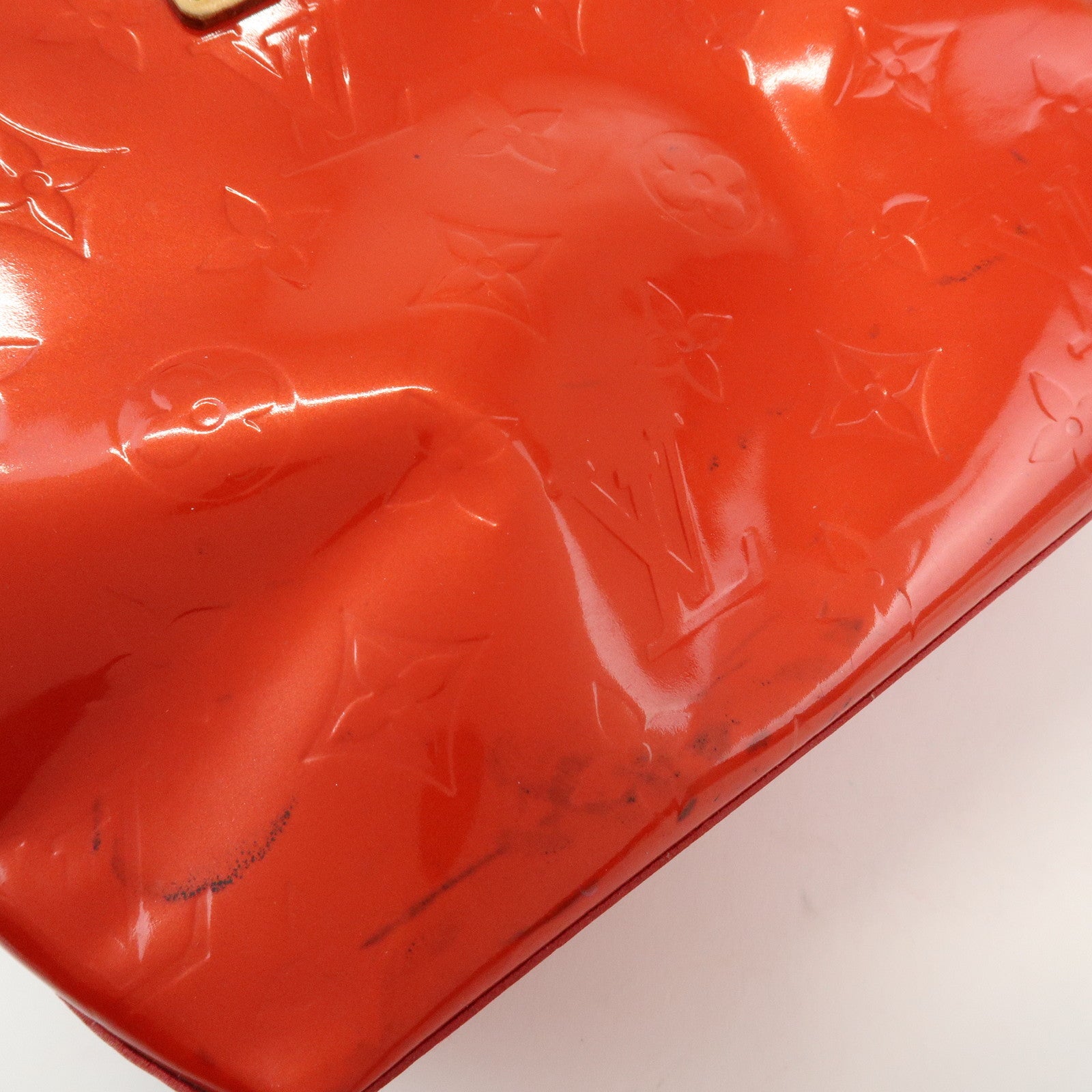 Louis Vuitton Monogram Vernis Reade PM Hand Bag Rouge M91088