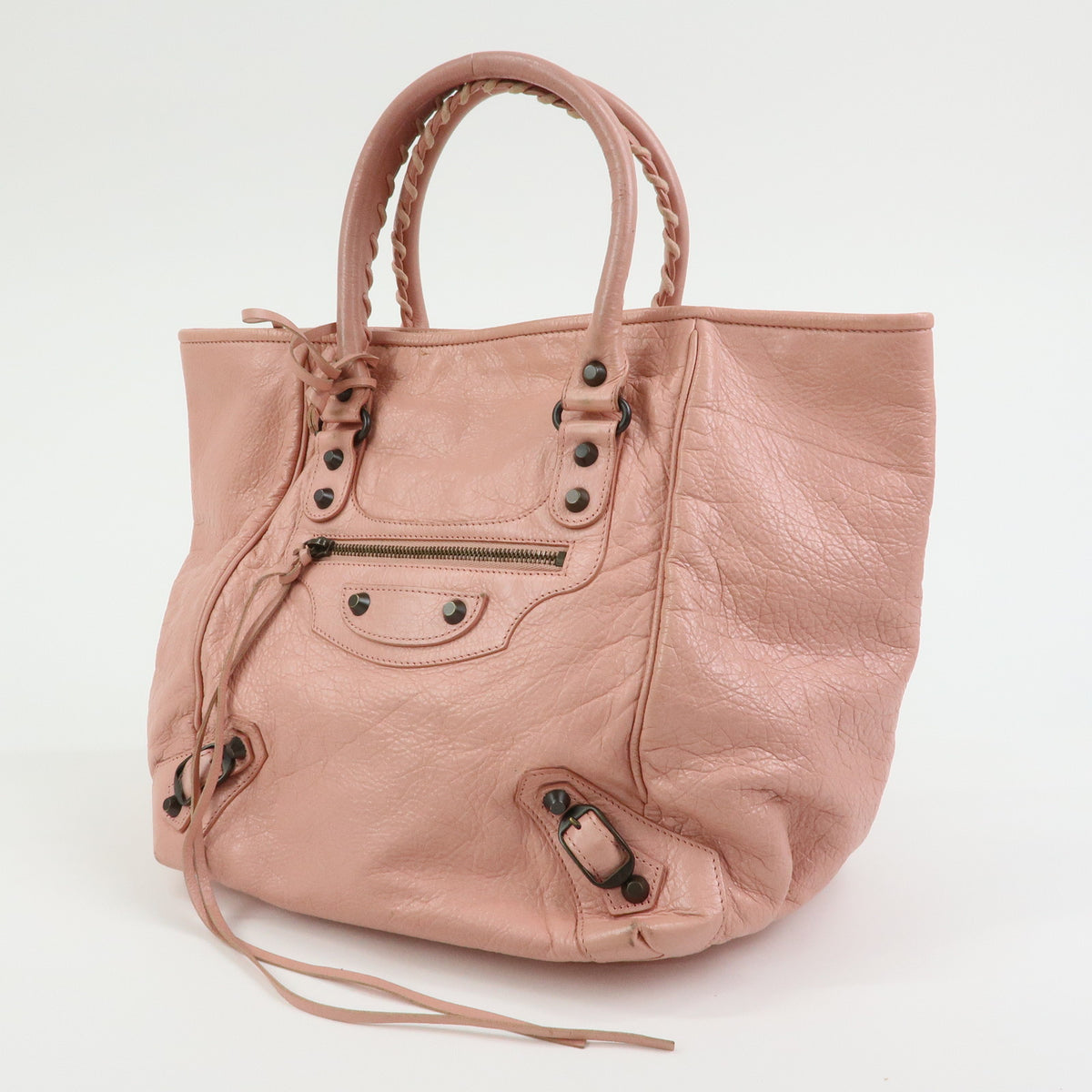 BALENCIAGA Classic The Sunday Leather Tote Bag Hand Bag Pink 228750