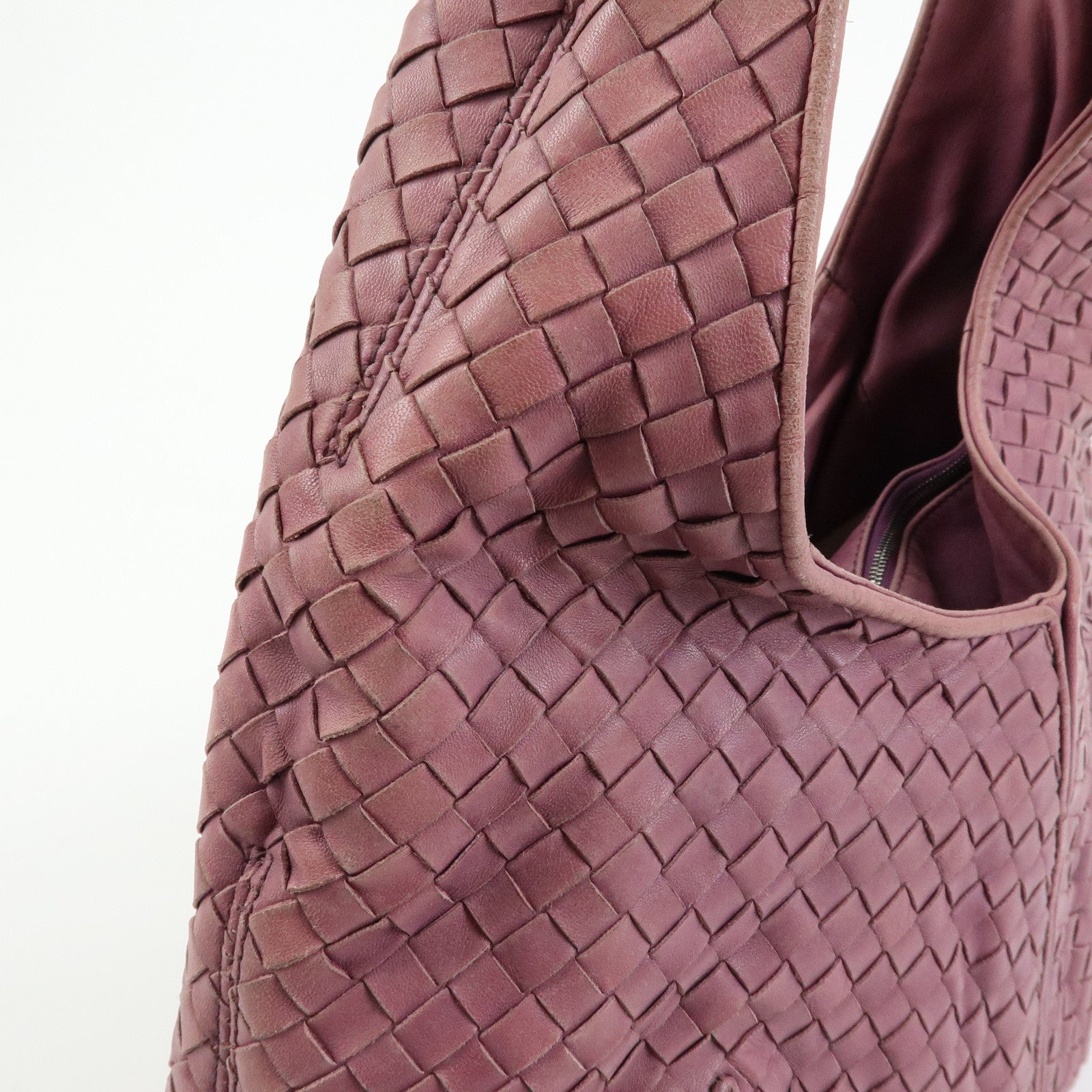 BOTTEGA VENETA Intrecciato Leathe Shoulder Bag Hand Bag Purple 145552