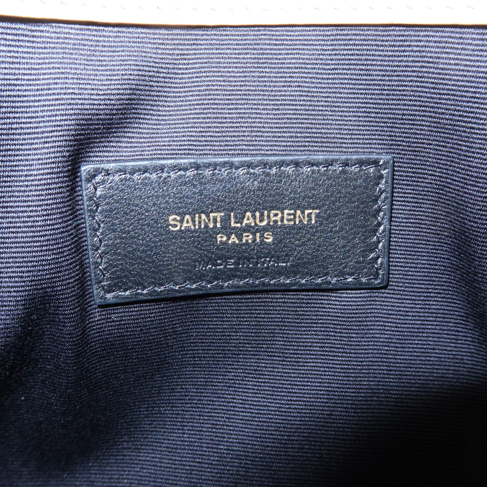 SAINT LAURENT PARIS Uptown Pouch Straw Leather Clutch Bag 565739