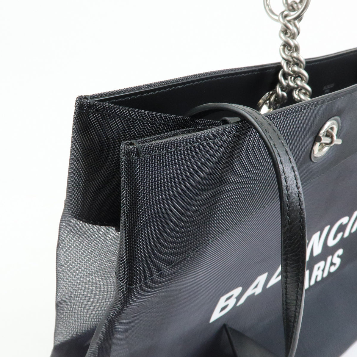 BALENCIAGA Duty Free Mesh Leather Tote Bag  Shoulder Bag Black 535269