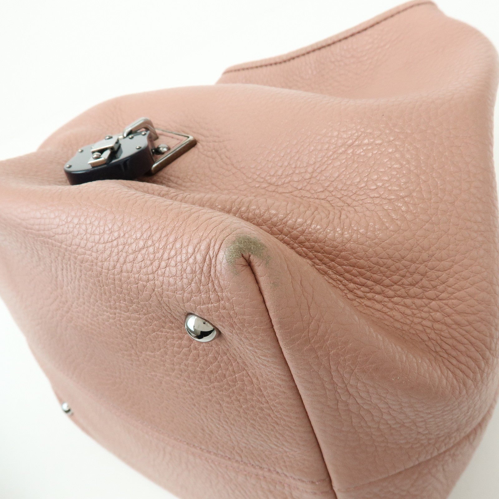 LOEWE Calle PM Leather Hand Tote Bag Bear Lock Charm Pink