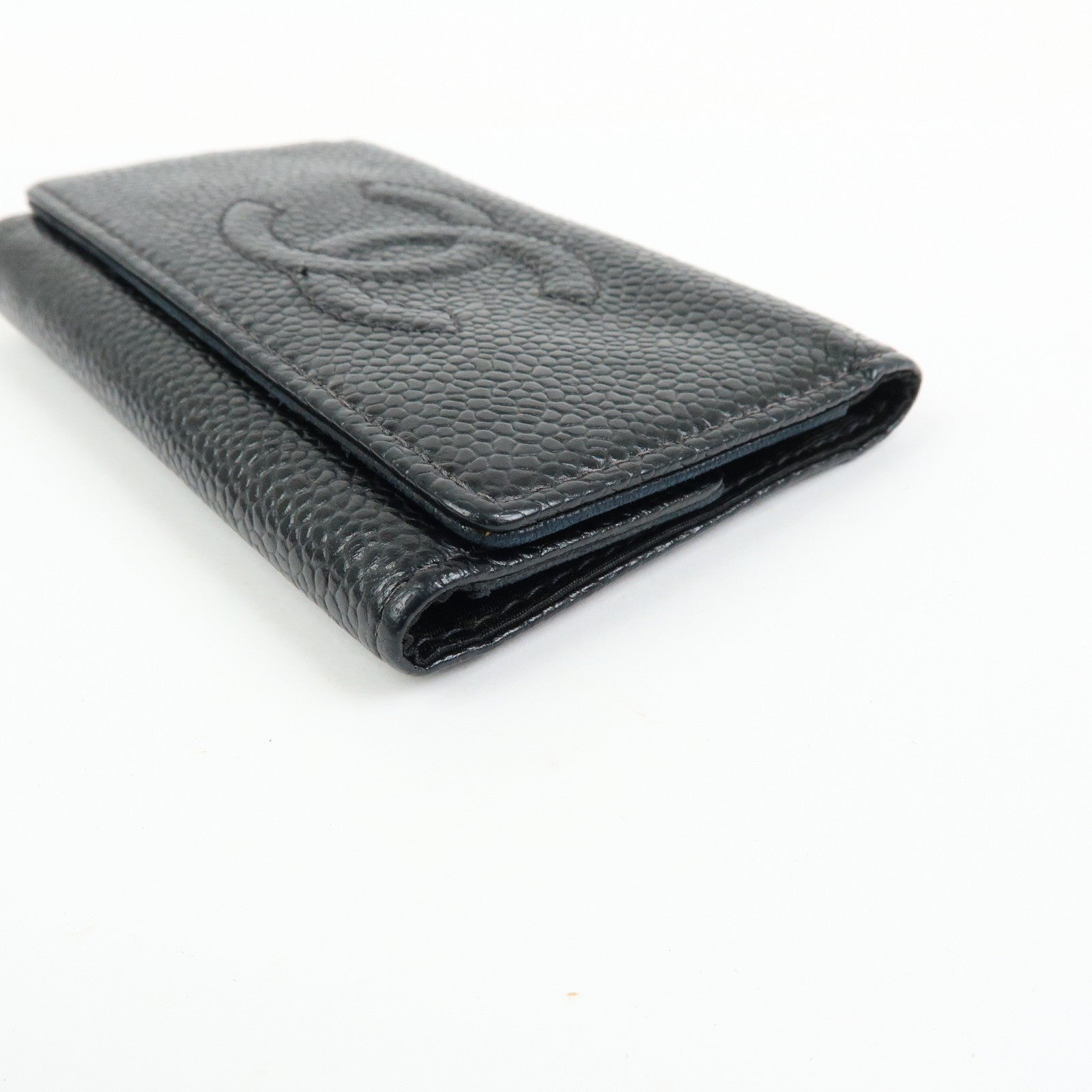 CHANEL COCO Mark Cavierskin Key Case Key Holder Black