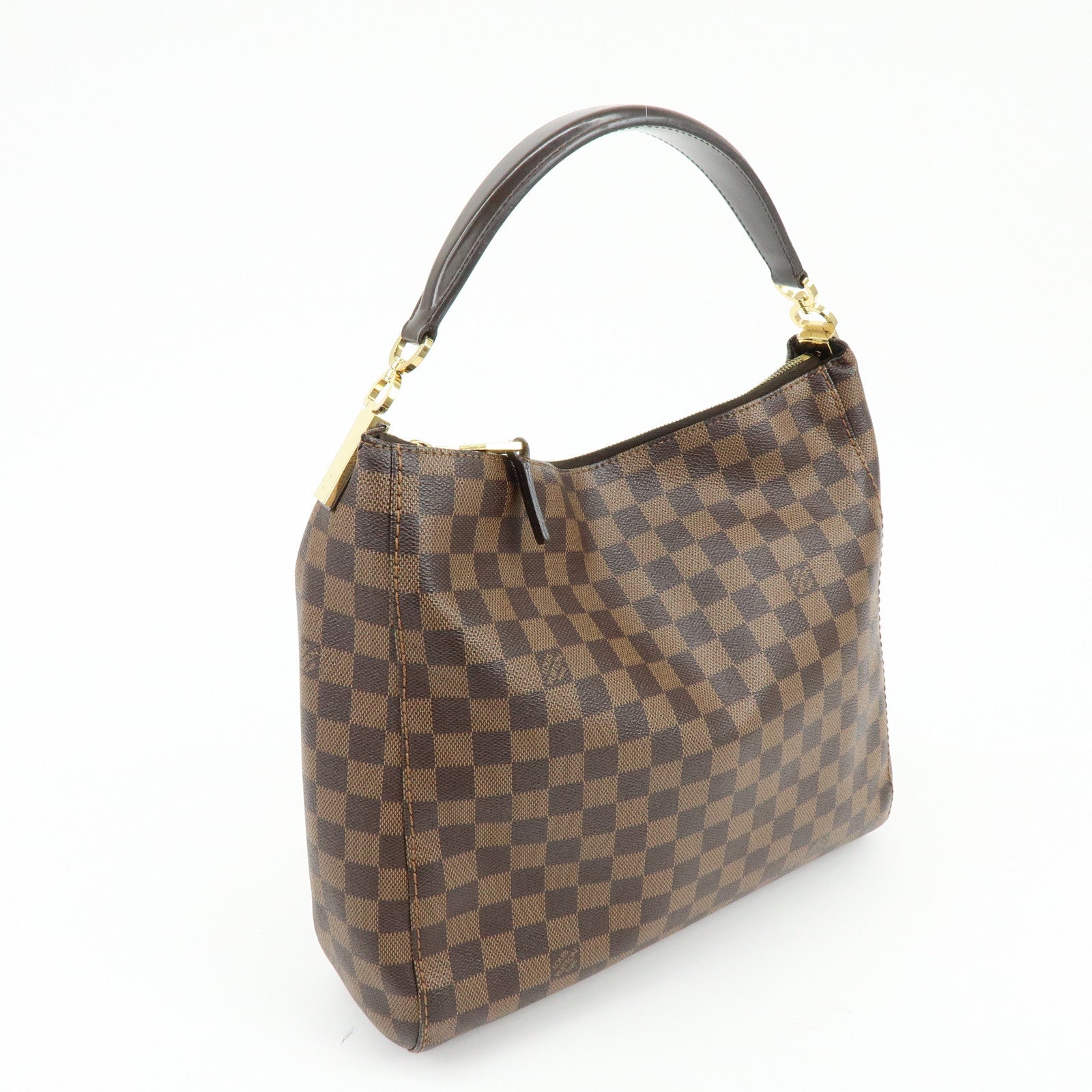 Louis Vuitton Damier Canvas Portobello PM Shoulder Bag Brown N41184