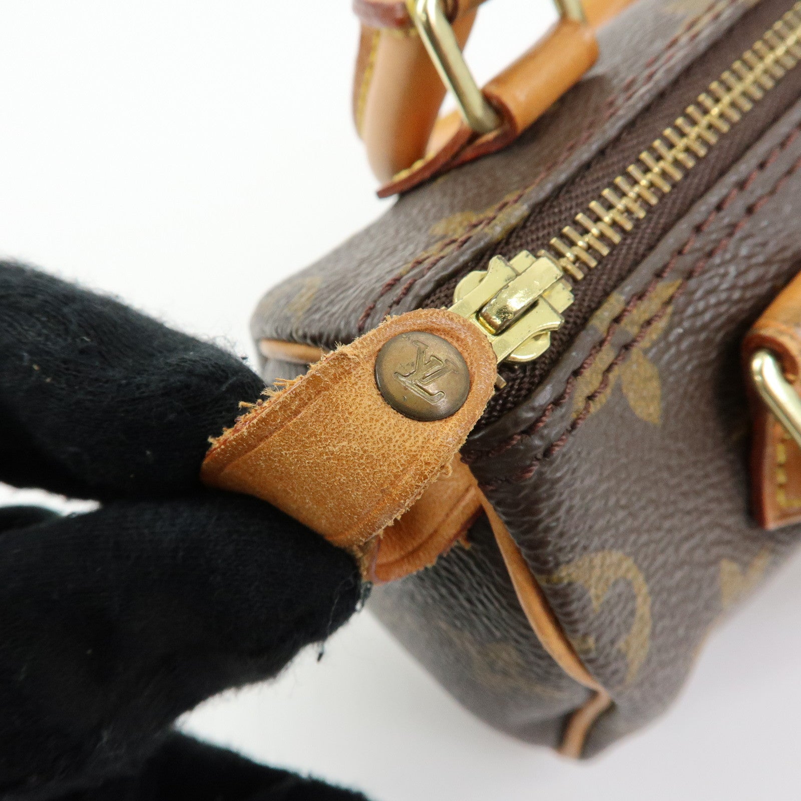 Louis Vuitton Monogram Mini Speedy Canvas Hand Bag & Strap M41534