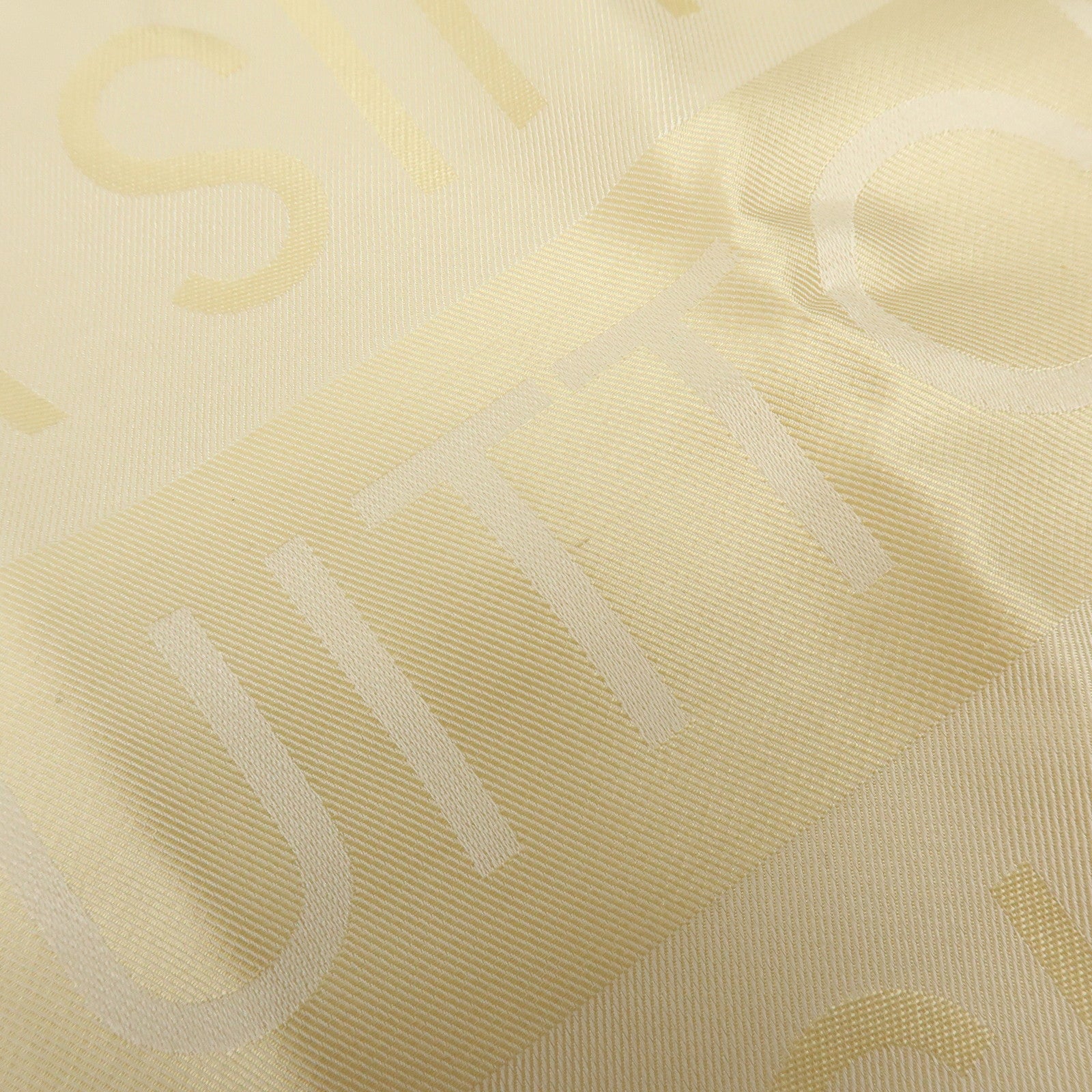 Louis Vuitton Logo Silk 100% Scarf Stole Light Beige