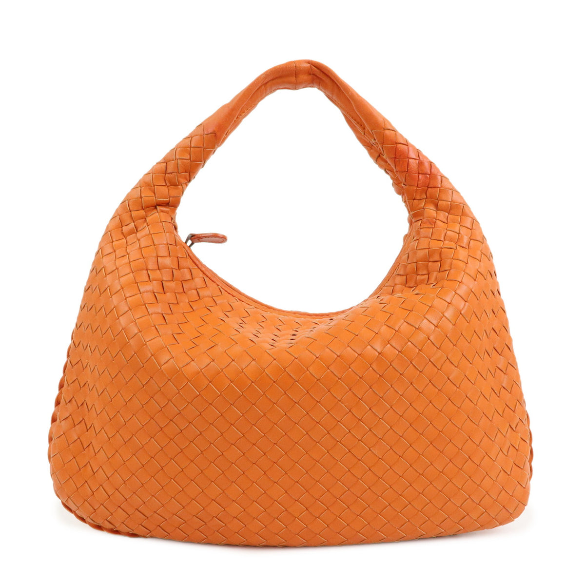 BOTTEGA VENETA Hobo Intrecciato Leather Shoulder Bag Orange 115653