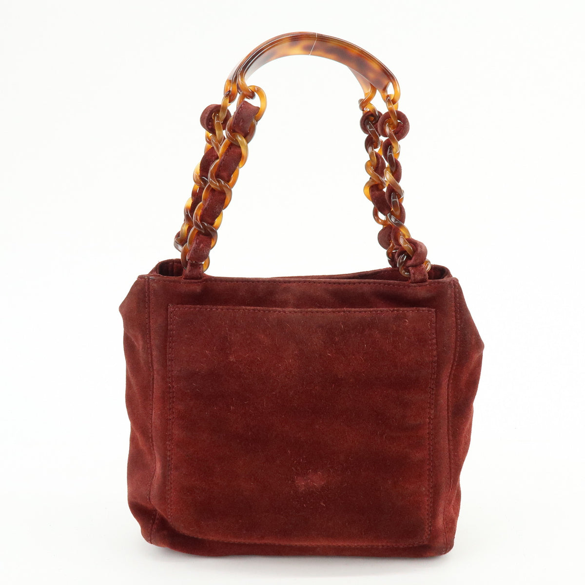 CHANEL COCO Mark Suede Leather Hand Bag Tote Bag Bordeaux