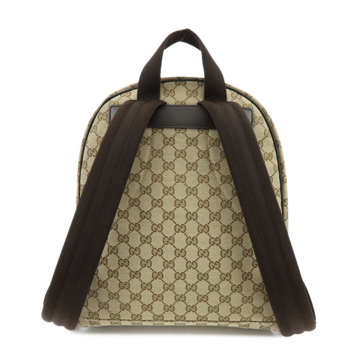 GUCCI GG Canvas Leather Backpack Rucksack Brown 449906