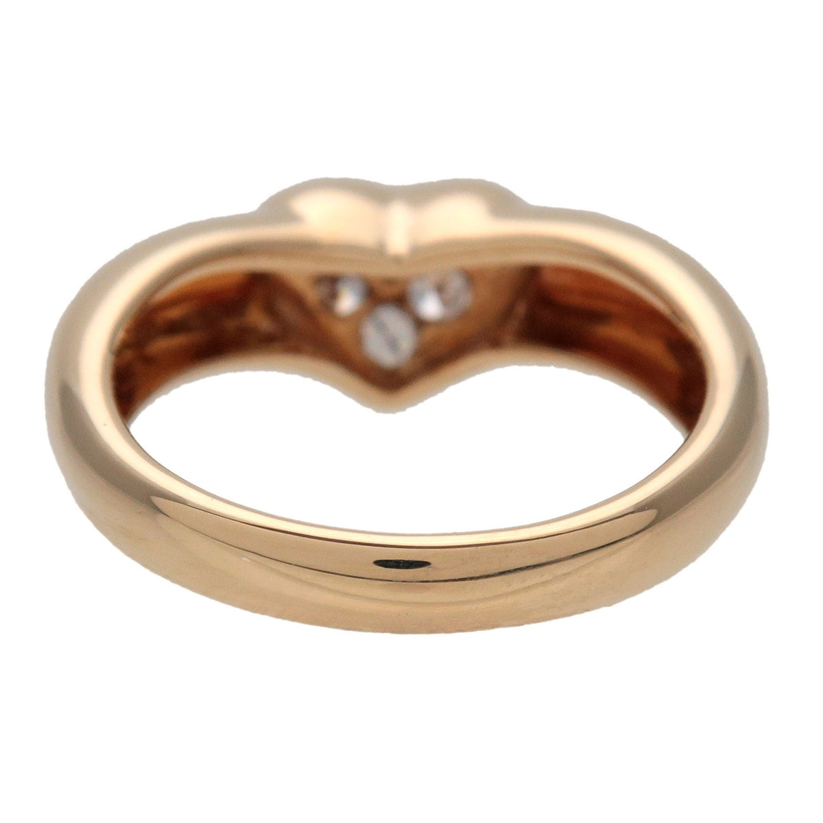 Tiffany & Co Friendship Pave Heart 6P Diamond Ring K18 750YG US4 EU47