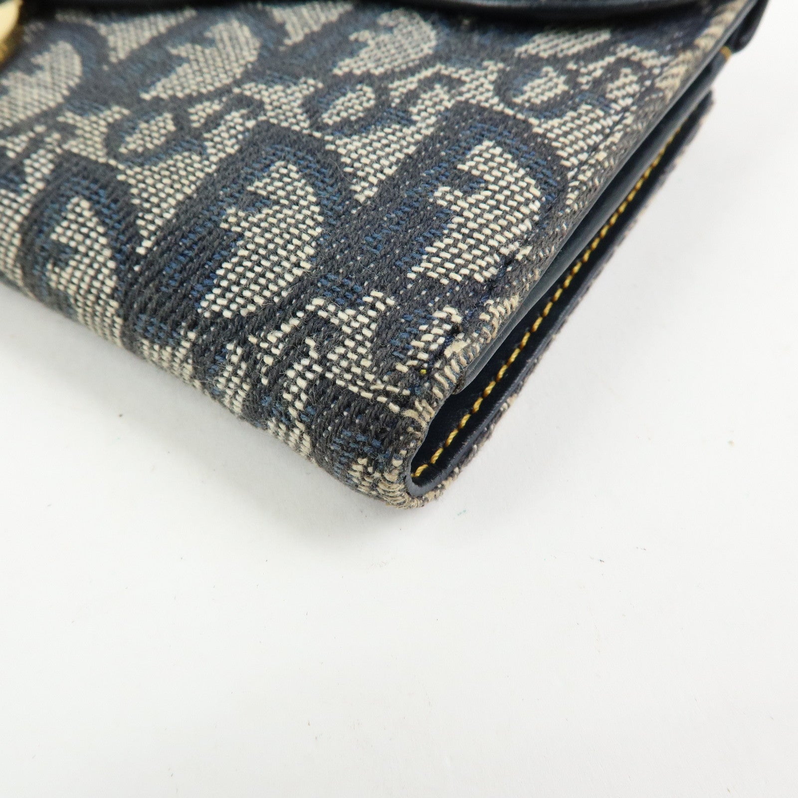 Christian Dior Trotter Saddle Jacquard Canvas Bi-fold Compact Wallet