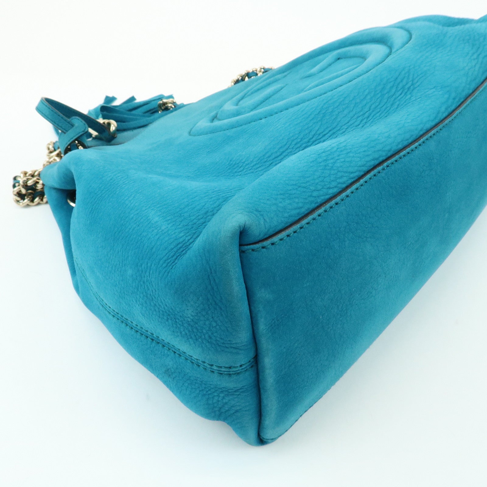GUCCI SOHO Interlocking G Chain Shoulder Bag Blue 308982