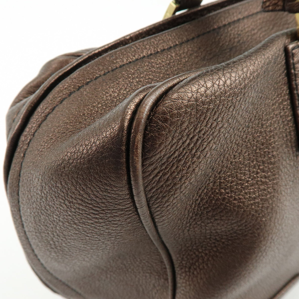 LOEWE Anagram Amazona 36 Hand Bag Boston Bag Metallic Brown
