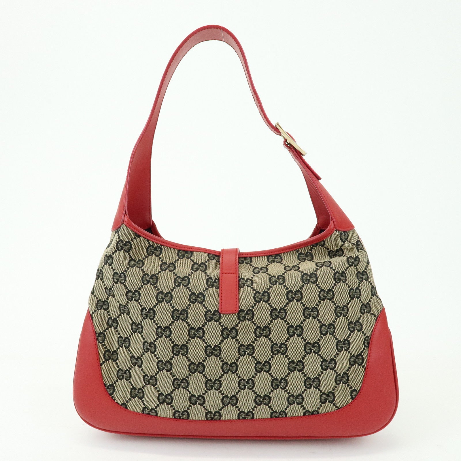 GUCCI Jackie GG Canvas Leather Shoulder Bag Hand Bag Beige 001.3306