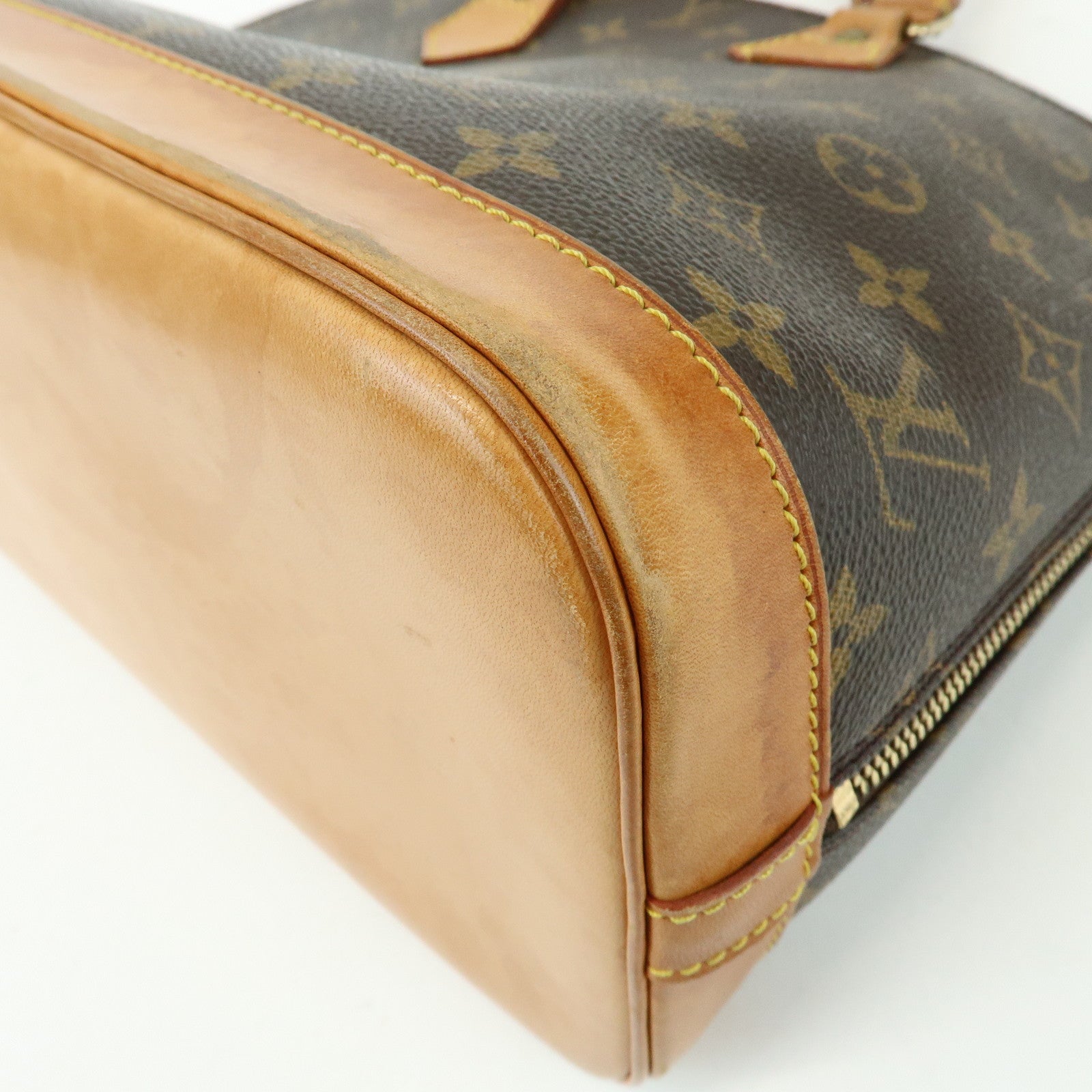 Louis Vuitton Monogram Alma PM Canvas Leather Hand Bag Brown M51130