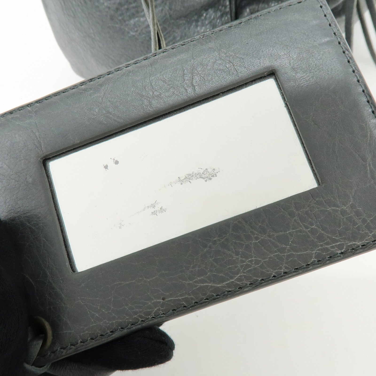 BALENCIAGA Classic Velo Leather Hand Bag Grey 235216