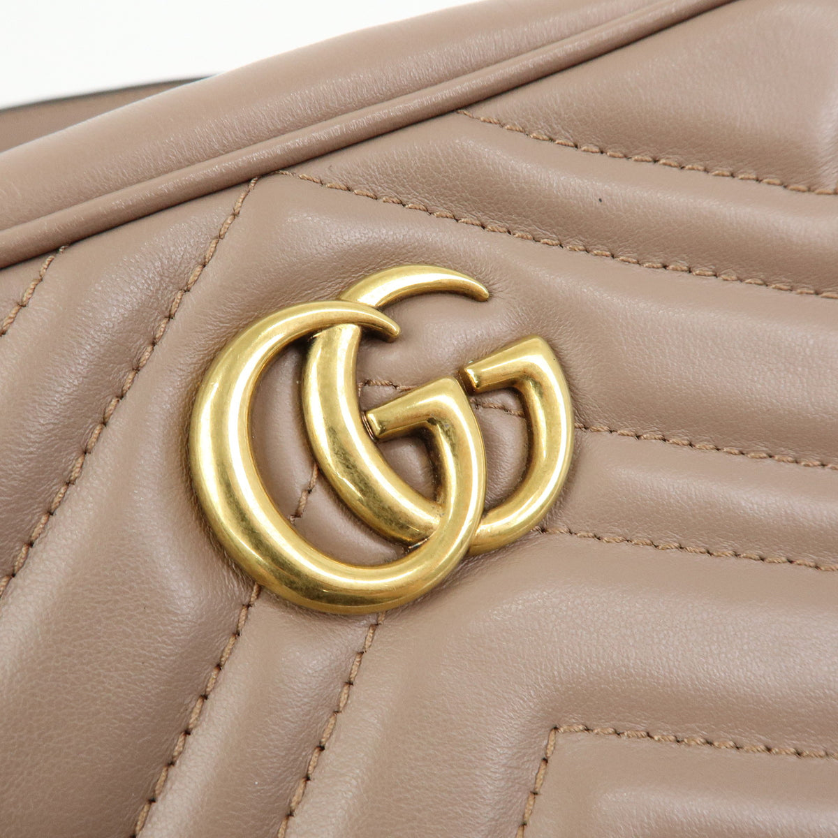 GUCCI GG Marmont Double G Leather Chain Shoulder Bag Pink 448065
