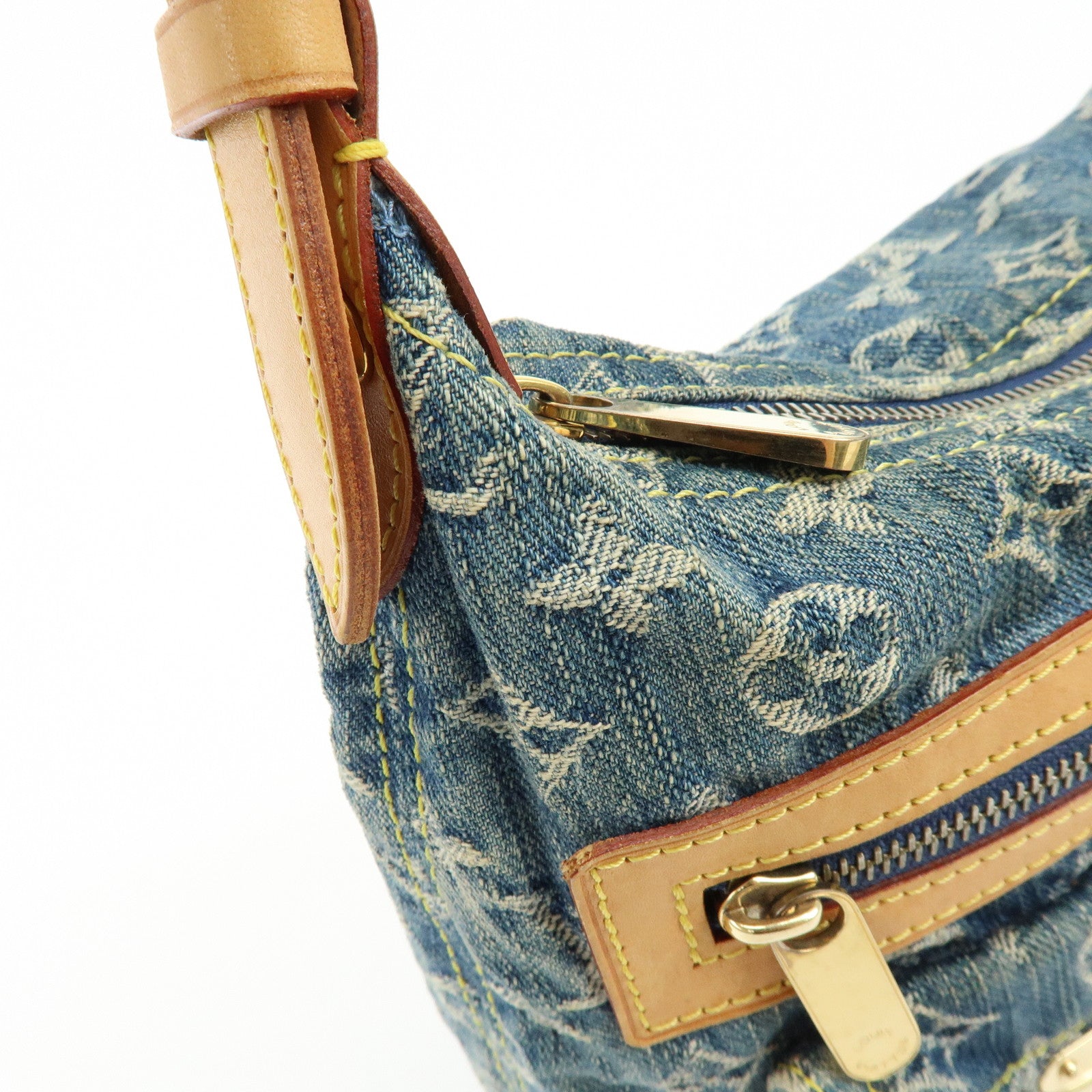 Louis Vuitton Monogram Denim Baggy PM 2Way Bag Shoulder Bag Blue M95049
