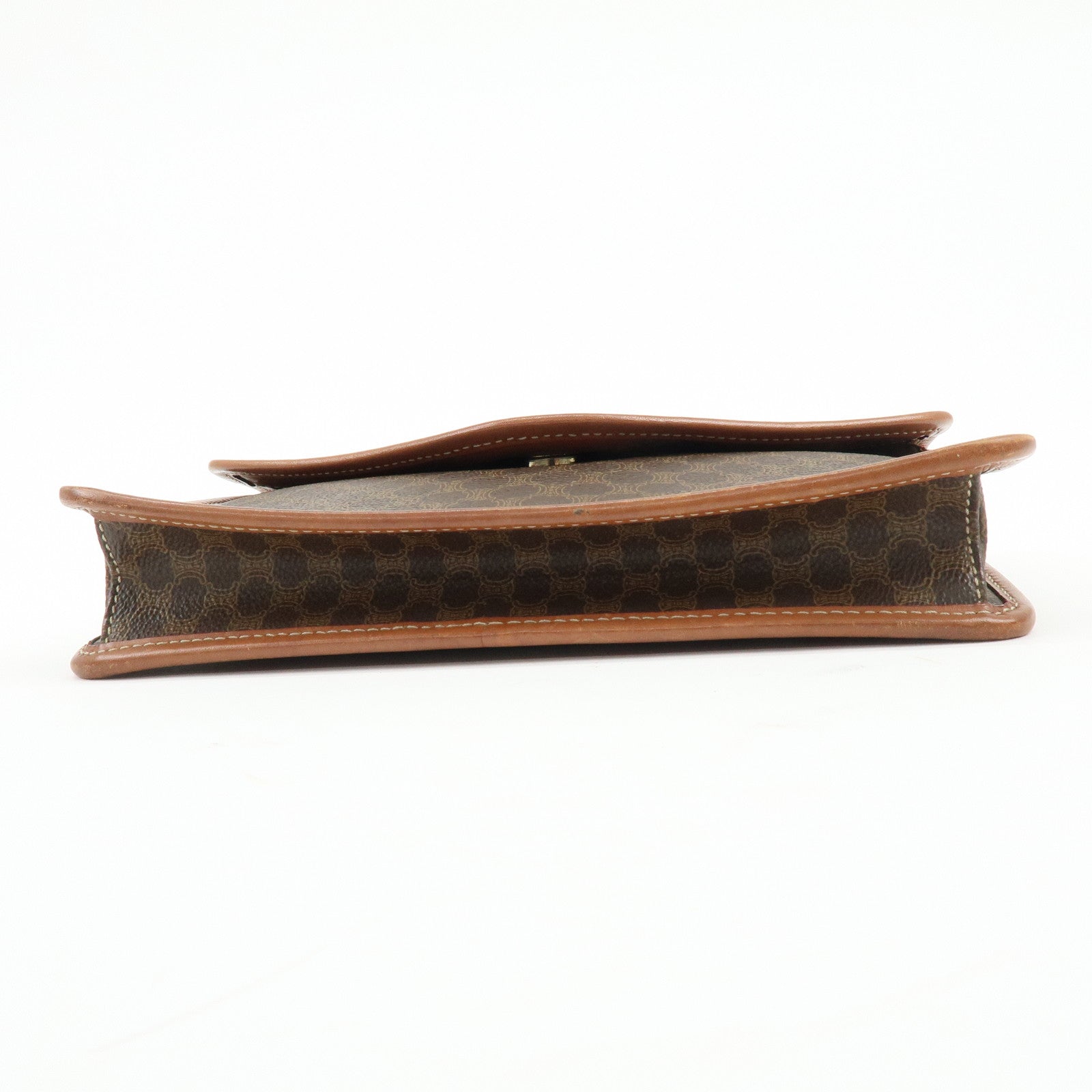 CELINE Macadam PVC Leather Shoulder Bag Crossbody Bag Brown