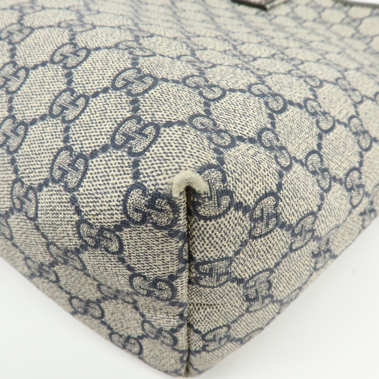 GUCCI Sherry GG Supreme Leather Tote Bag Shoulder Bag Navy Ivory 211134