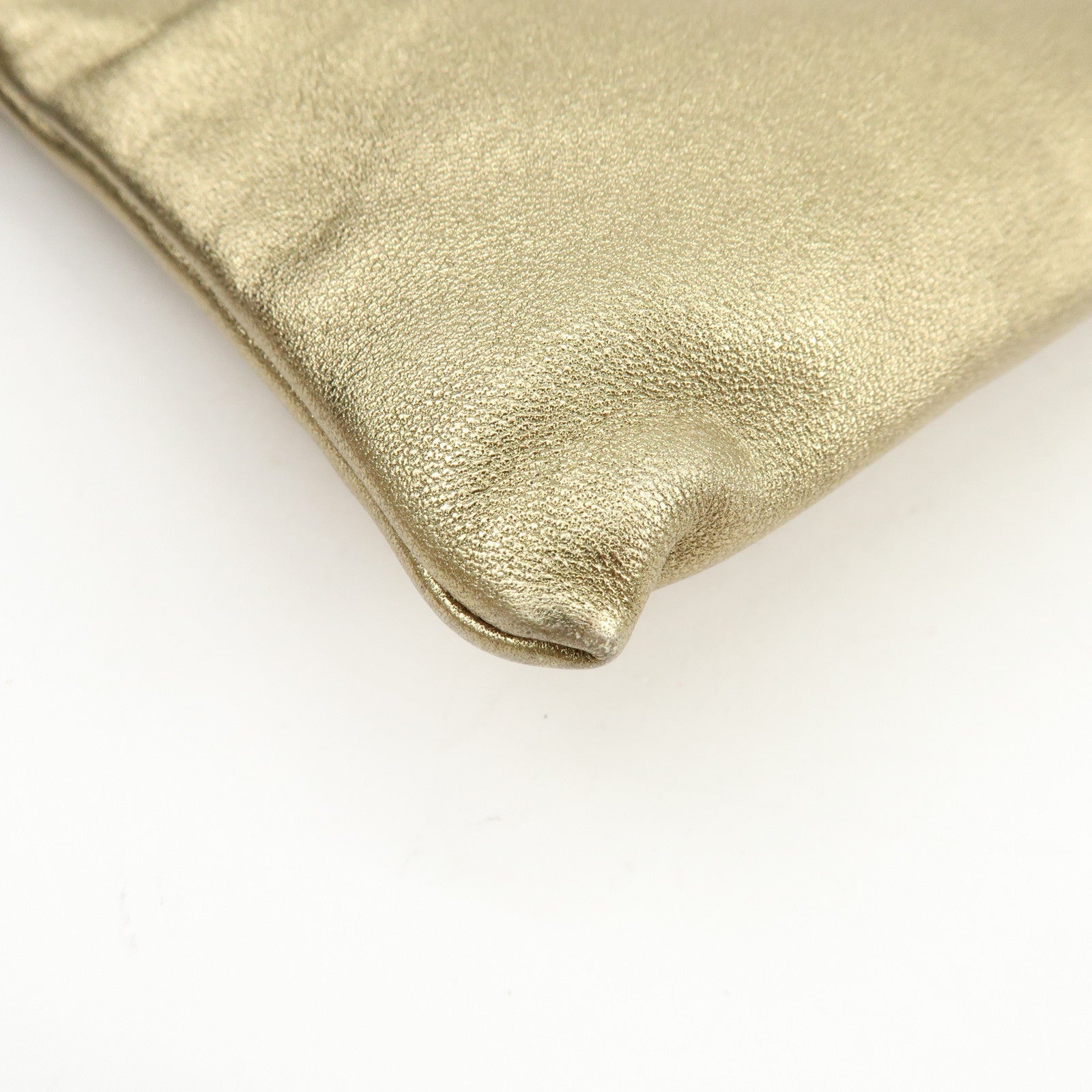 Ferragamo Gancini Nappa Leather Shoulder Hand Bag Gold