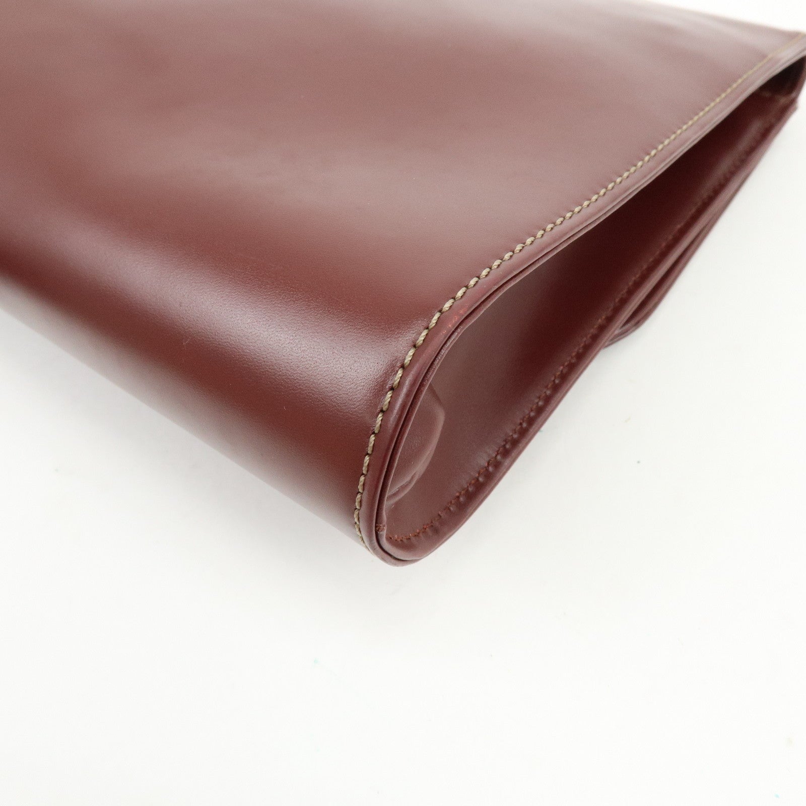 Cartier Must de Cartier Leather Clutch Bag Flat Pouch Bordeaux