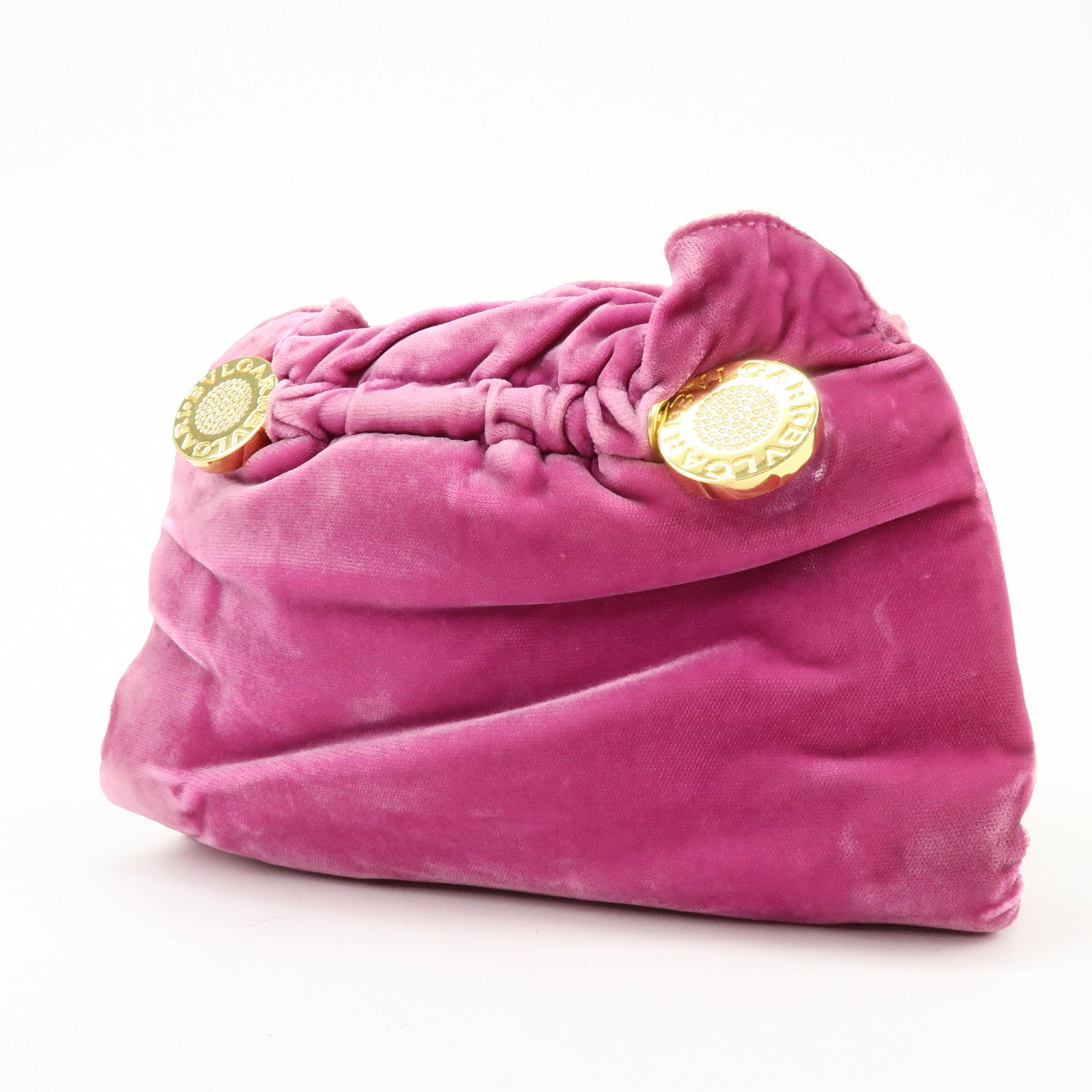 BVLGARI BVLGARI Velour Mini Clutch Bag Clutch Purse Pink