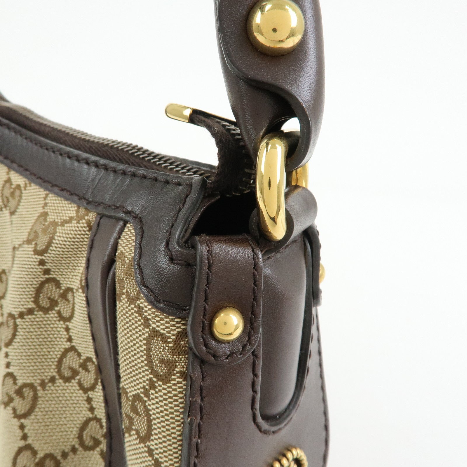 GUCCI Scarlett Interlocking G GG Canvas Leather Shoulder Bag 282298
