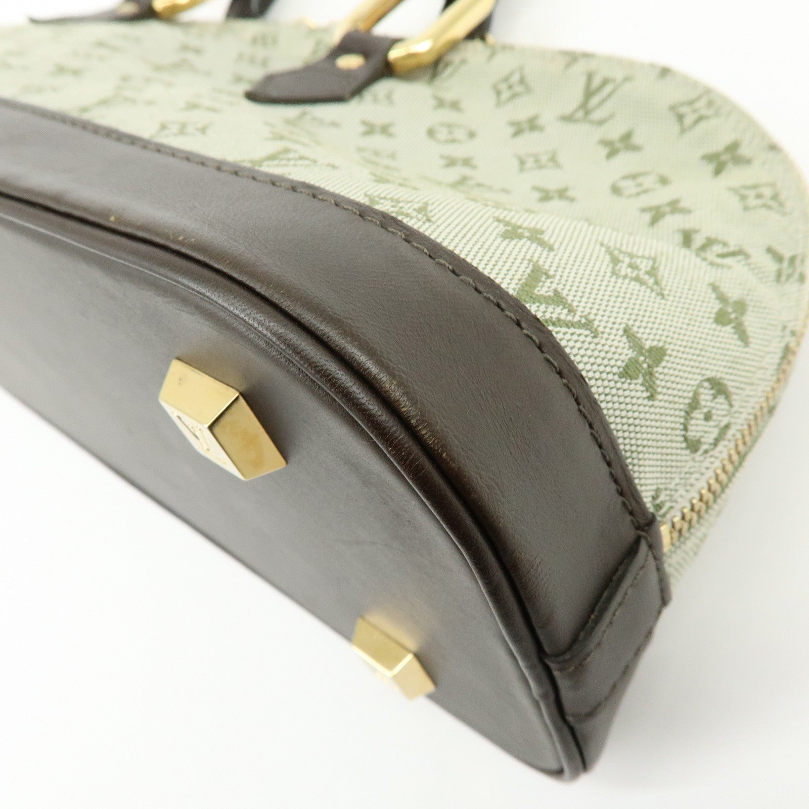 Louis Vuitton Monogram Mini Alma Long Hand Bag Khaki M92206