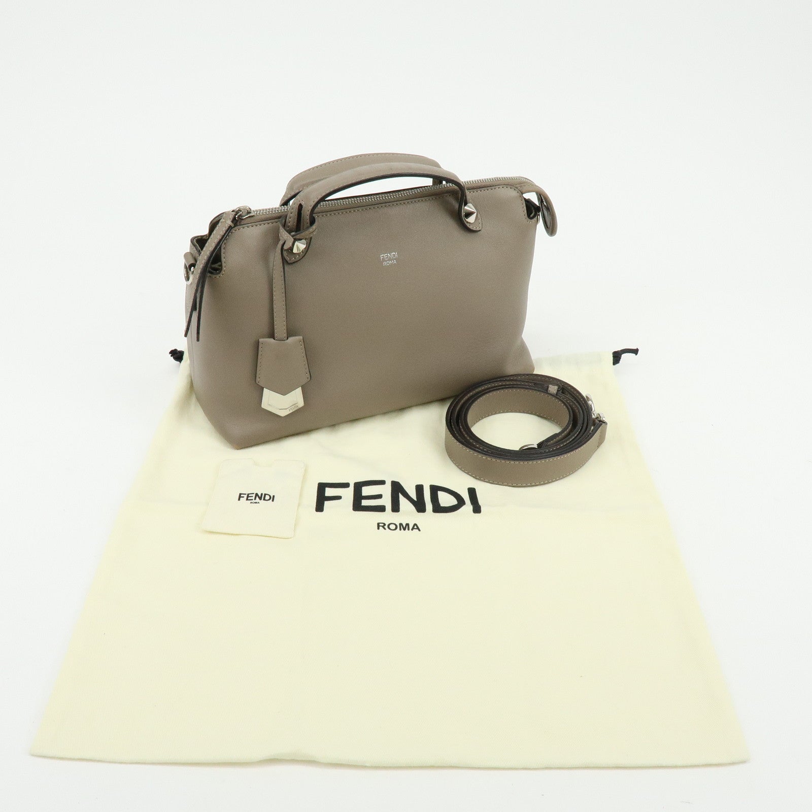 FENDI By The Way Calf Leather 2Way Bag Hand Bag Shoulder Bag 8BL146