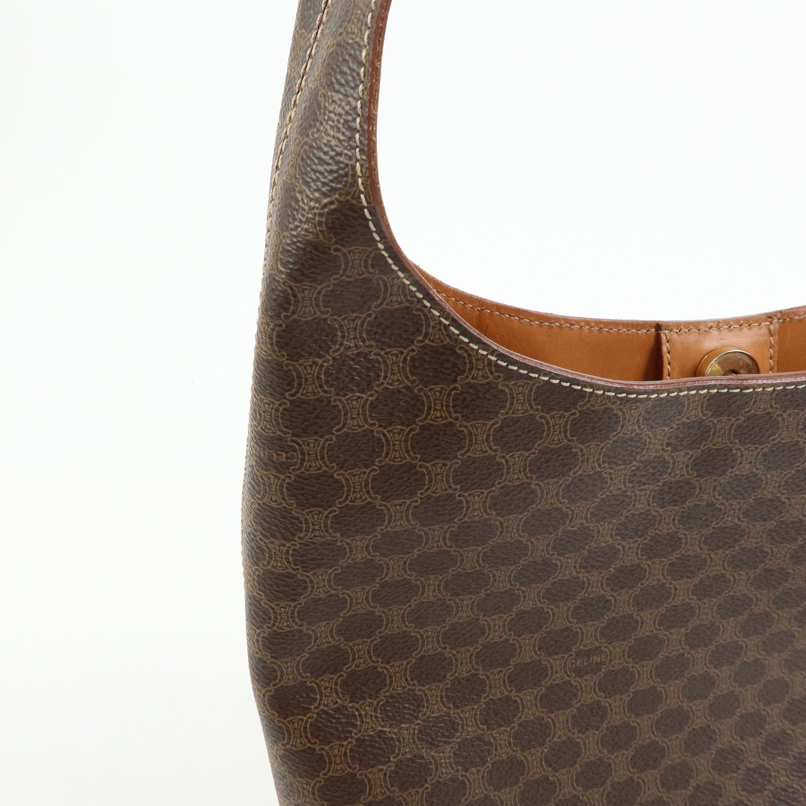 CELINE Macadam PVC Leather Shoulder Bag Brown