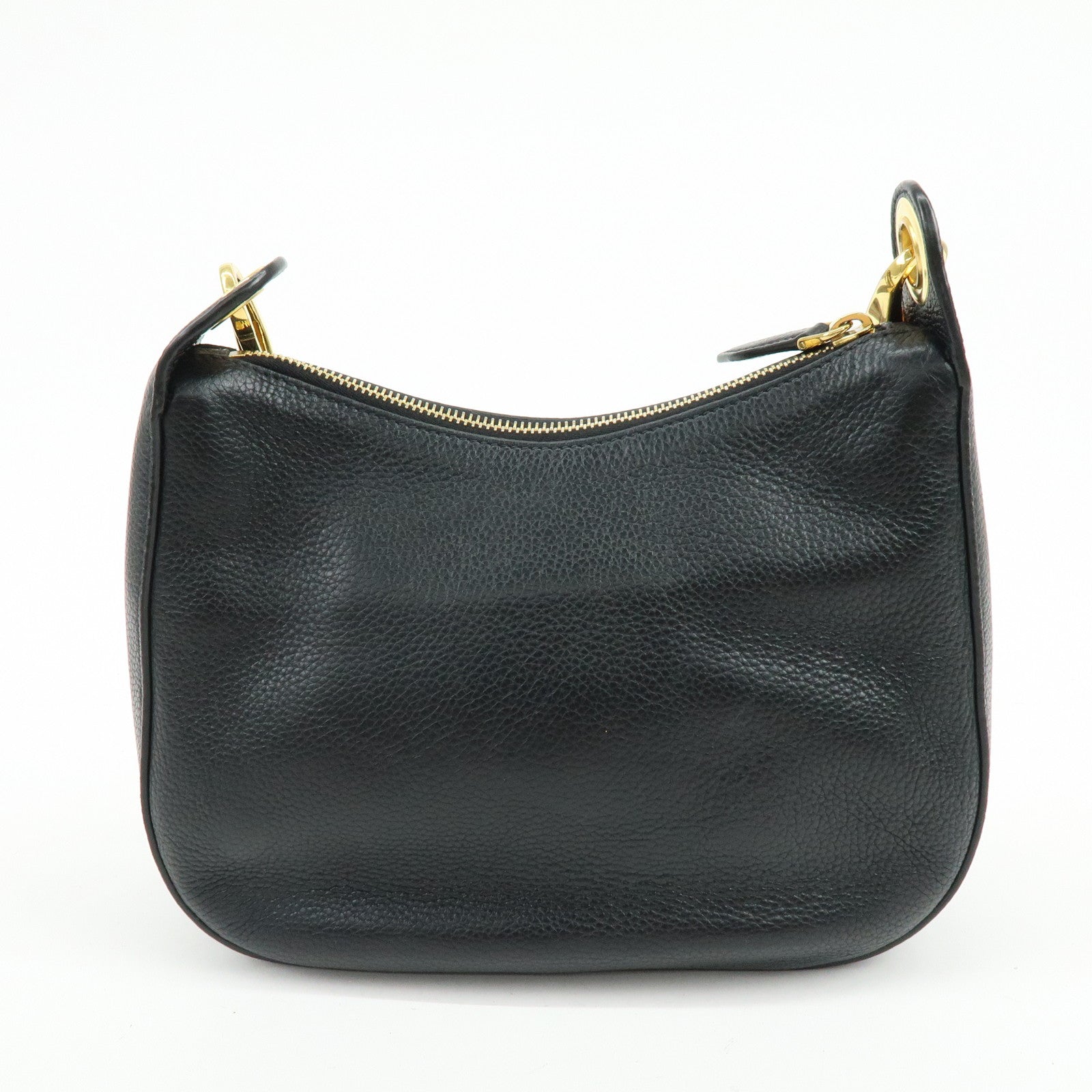 PRADA Vitello Phenix Leather Shoulder Bag Crossbody Bag  Black 1BC180