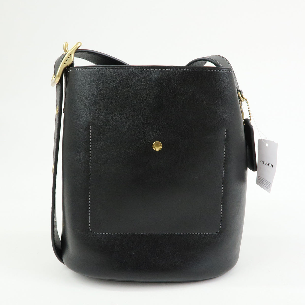 COACH Bleecker Bucket 21 Leather Shoulder Bag Crossbody Bag Black