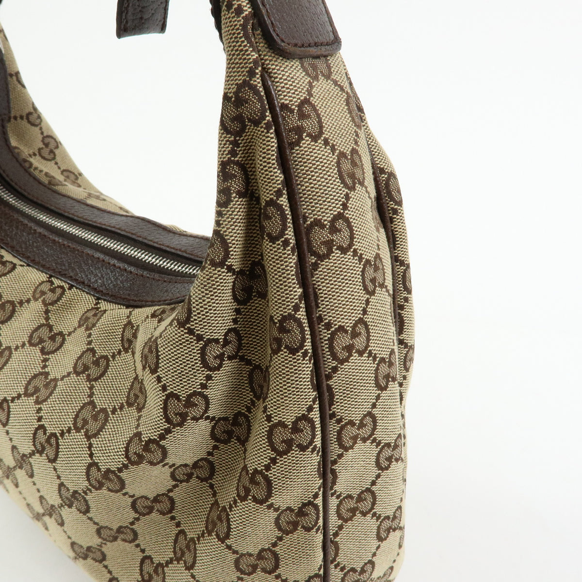 GUCCI Sherry GG Canvas Leather Shoulder Bag Beige Brown 145757
