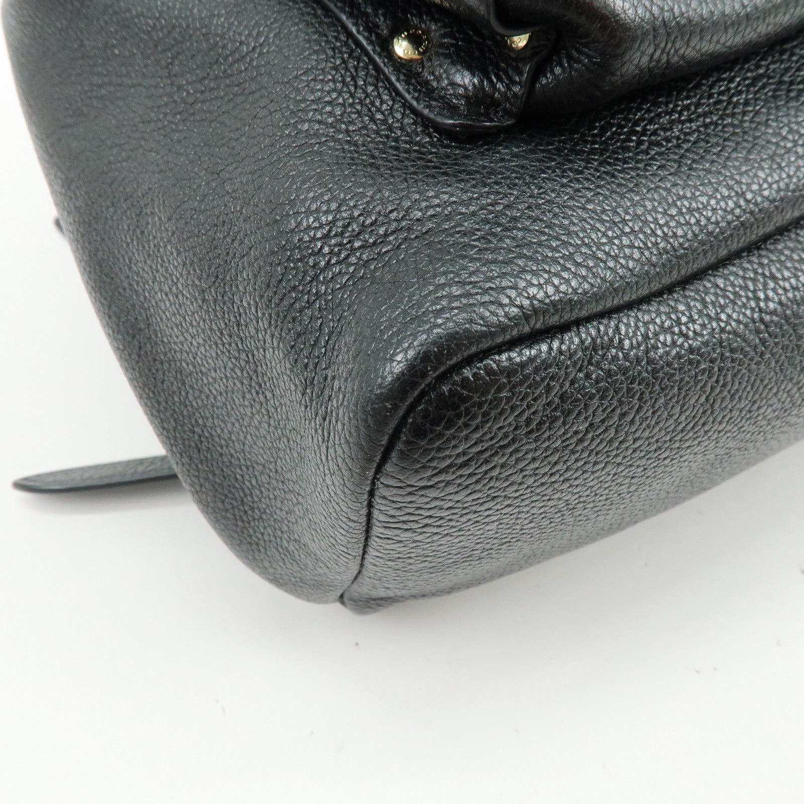 COACH Logo Leather Turn Lock Backpack Rucksack Black