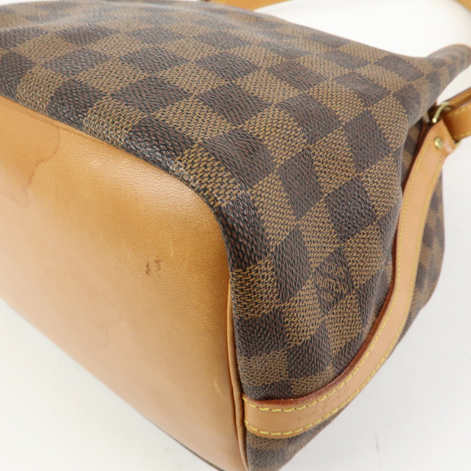 Louis Vuitton Damier Noe Canvas Leather Shoulder Bag Brown