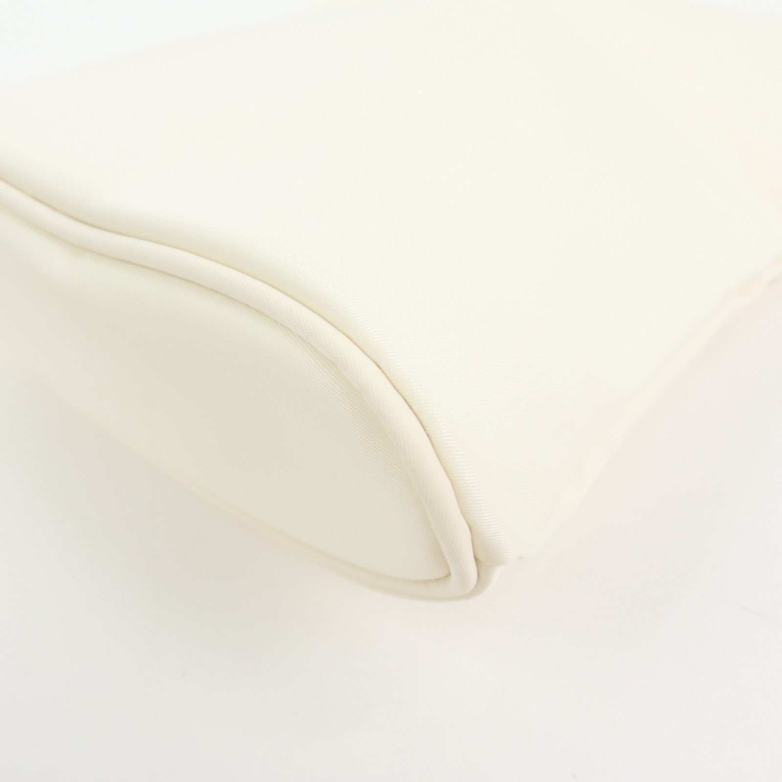 Celine Circle Logo Nylon Cotton Hand Bag Off White Yellow Multicolor