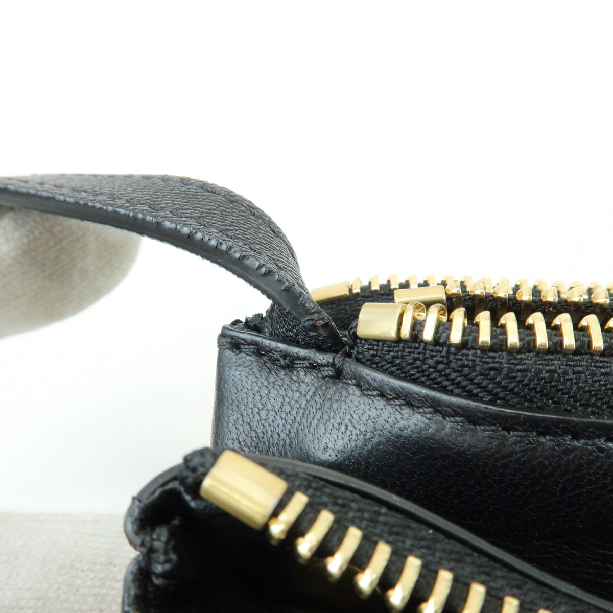CELINE Trio Leather Shoulder Bag Crossbody Bag Black