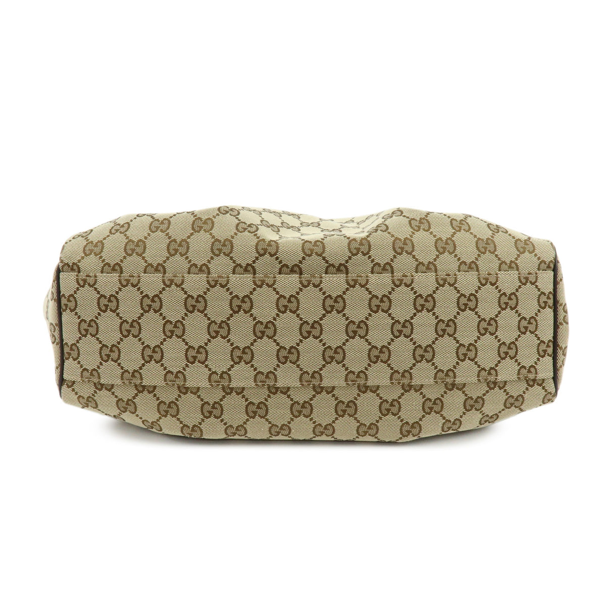GUCCI GG Canvas Leather Shoulder Bag Brown Beige 388919