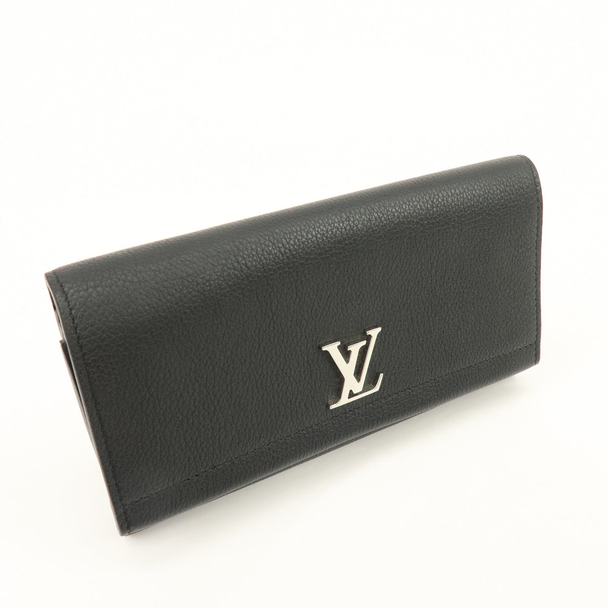 Louis Vuitton Portefeuille Lockme II Calf Skin Long Wallet Noir M62329